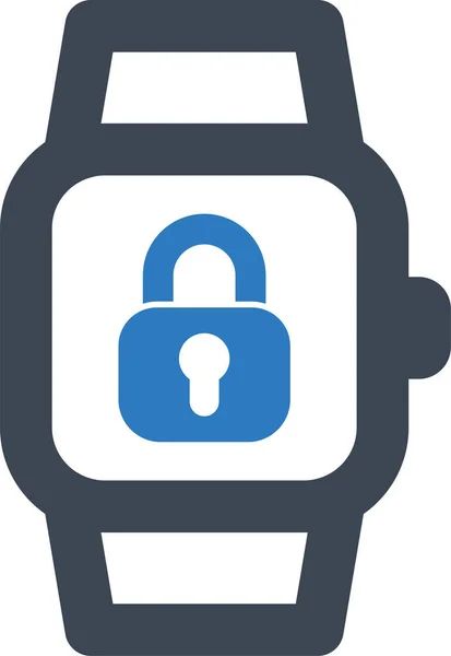 Smart Watch Schloss Symbol — Stockvektor