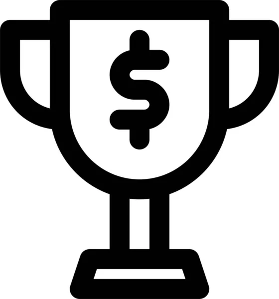 Logro Premio Icono Financiación Estilo Esquema — Vector de stock