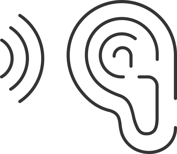 Ikona Słuchu Ucha Audio — Wektor stockowy
