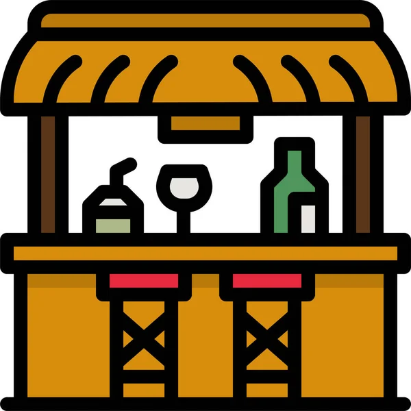 Mostrador Bar Taburete Icono — Archivo Imágenes Vectoriales