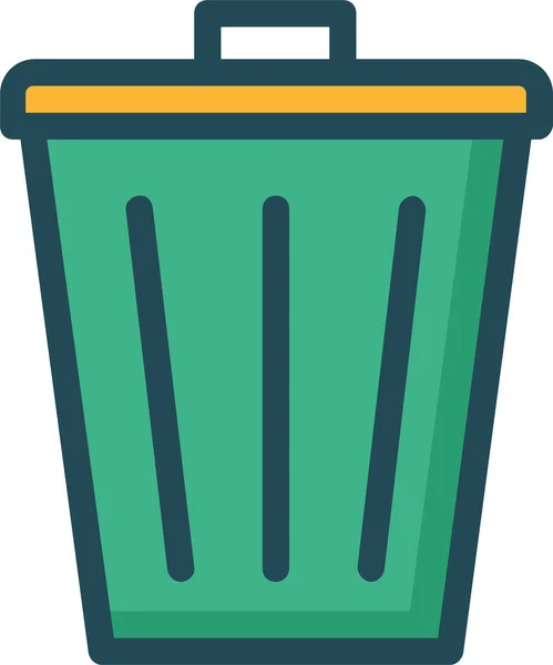 Bin Eliminar Icono Basura Estilo Contorno Lleno — Archivo Imágenes Vectoriales