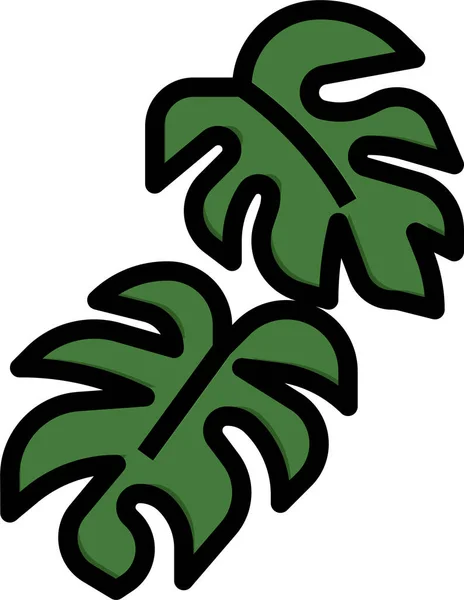 Monstera Leaf Plant Icon — Stock Vector