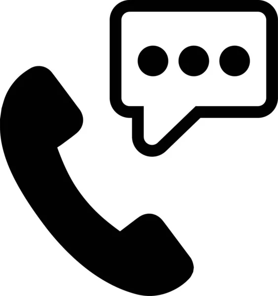 Llamada Conversación Icono Del Teléfono Estilo Sólido — Archivo Imágenes Vectoriales
