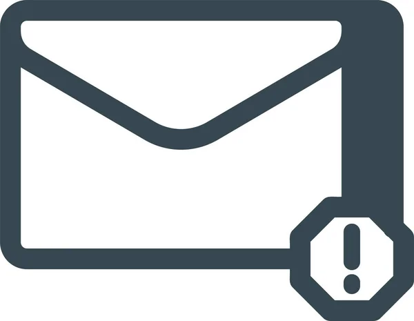 Ícone Mail Perigoso Estilo Sólido — Vetor de Stock