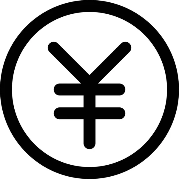 Japan Japanese Грошова Ікона Стилі Контури — стоковий вектор