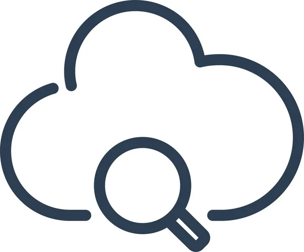 Cloud Data Opslag Verkennen Pictogram — Stockvector