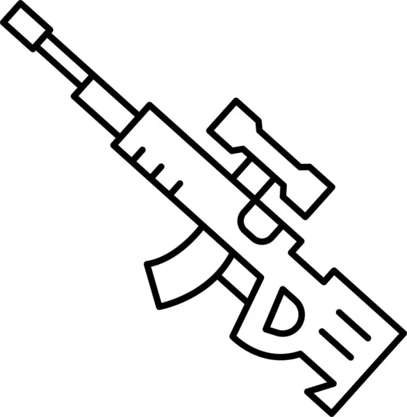 Gun Kalashnikov Rifle Icon — Stock Vector