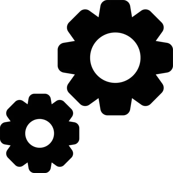 Configuration Gear Help Icon Solid Style — Stock Vector