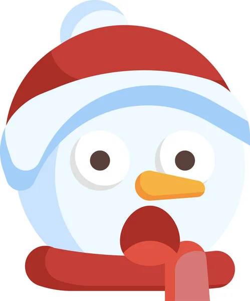 Boneco Neve Surpreendido Smileys Ícone Categoria Natal — Vetor de Stock