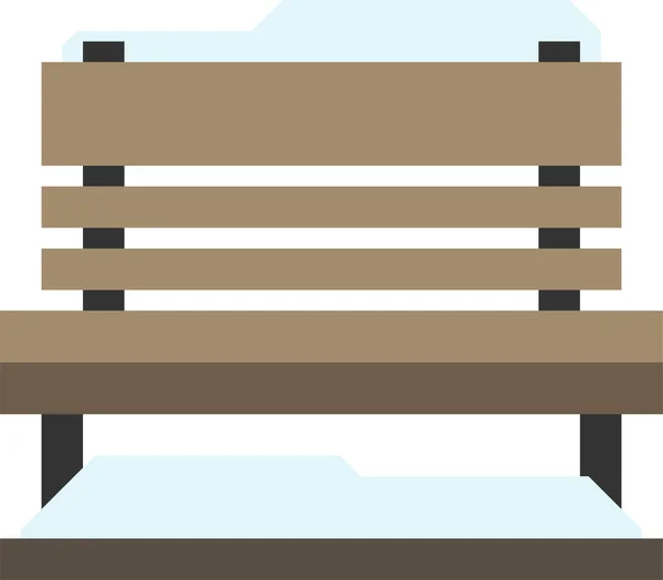 Banco Icono Del Asiento Del Parque Estilo Plano — Vector de stock