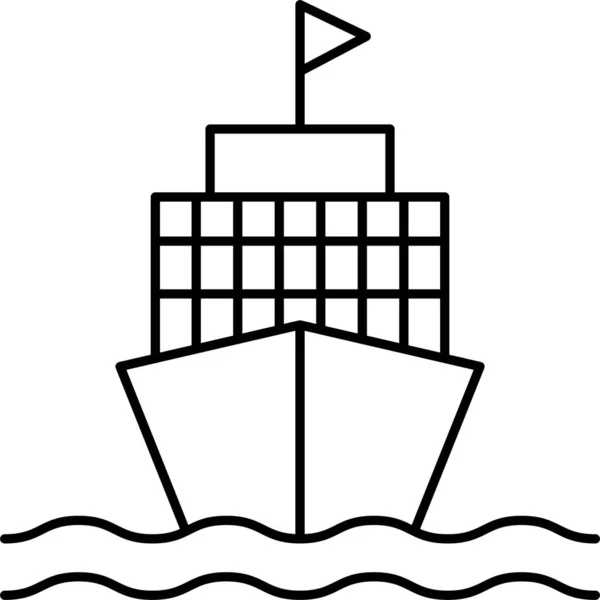 Barco Crucero Icono Del Barco — Vector de stock