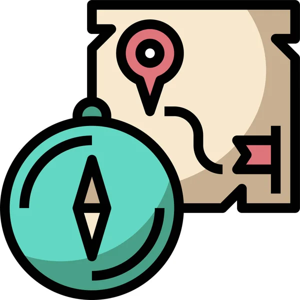 Camping Compass Cursor Icon Filled Outline Style — Stockvektor