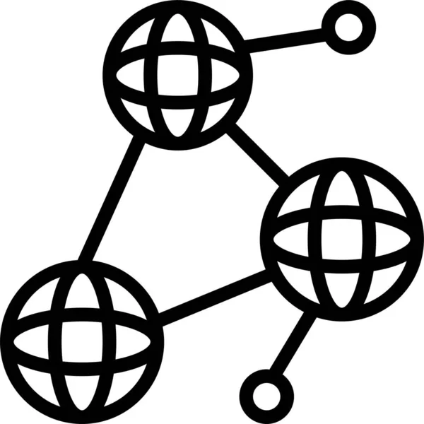 Значок Інтерфейсу Сітки Глобуса Стилі Контурів — стоковий вектор
