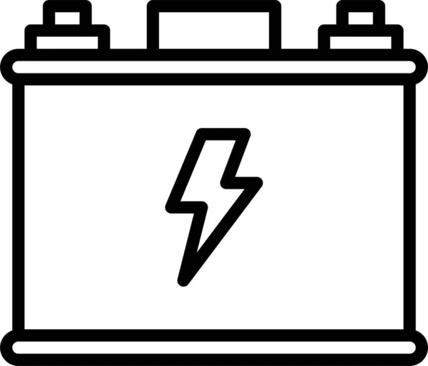 Icono Del Acumulador Energía Batería Estilo Esquema — Archivo Imágenes Vectoriales