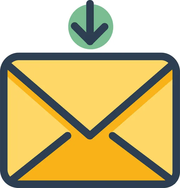 Posta Zarfı Alıcısı Simgesi Tam Taslak Biçiminde — Stok Vektör
