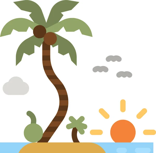 Beach Sea Summer Icon Summer Category — Stock Vector