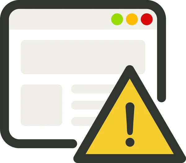 Alarm Browser Fehlersymbol Stil Ausgefüllter Umrisse — Stockvektor