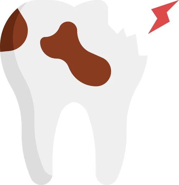 Cárie Dentária Ícone Quebrado — Vetor de Stock