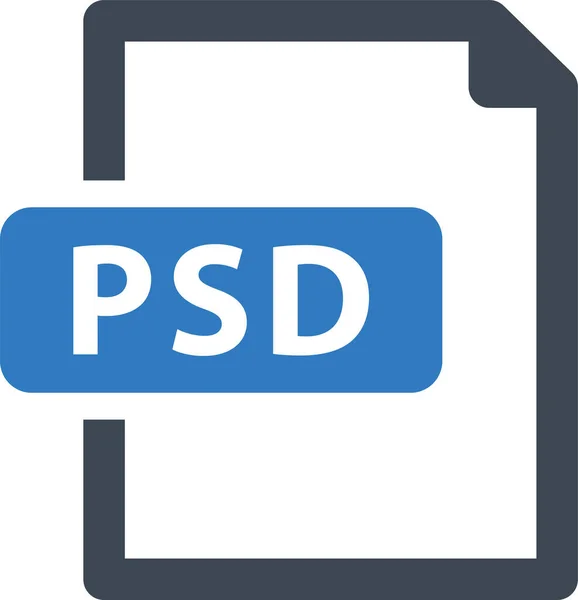 File Format Psd Icon Flat Style — Stock Vector