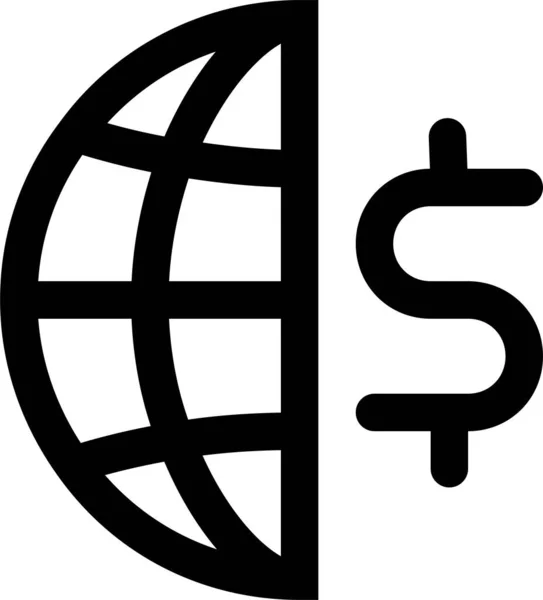 Економіка Фінанси Глобальна Ікона Контурному Стилі — стоковий вектор