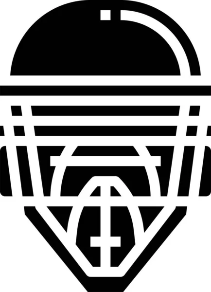 Baseball Helmet Mask Icon Solid Style — Stock Vector