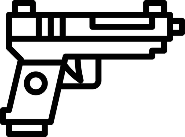 Όπλο Διάφορα Εικονίδιο Πιστόλι Στυλ Περίγραμμα — Διανυσματικό Αρχείο