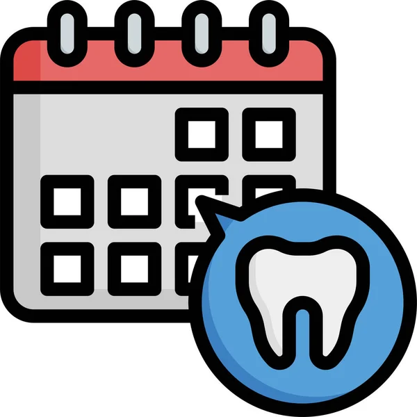 Calendar Dentist Medical Icon — Stock Vector