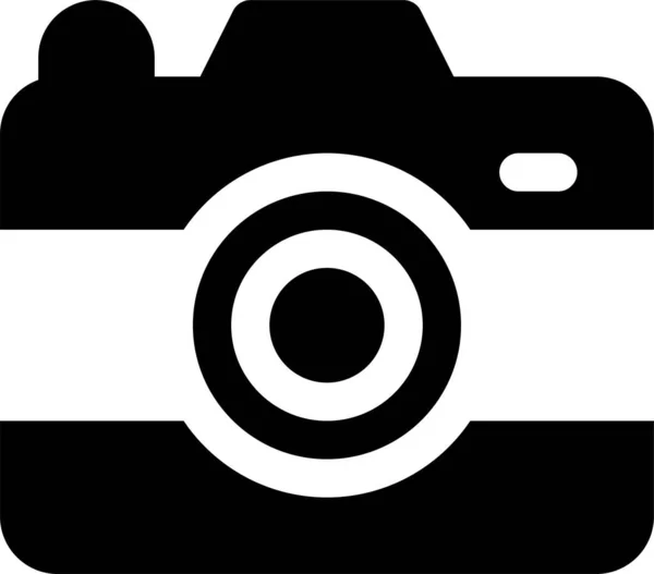 Camera Lentile Fotografie Pictogramă Stil Solid — Vector de stoc