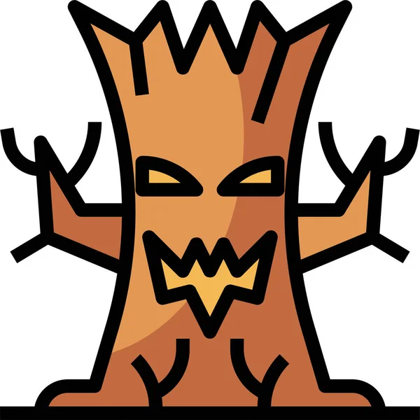 Halloween Horror Monster Icon Filled Outline Style — Stock Vector
