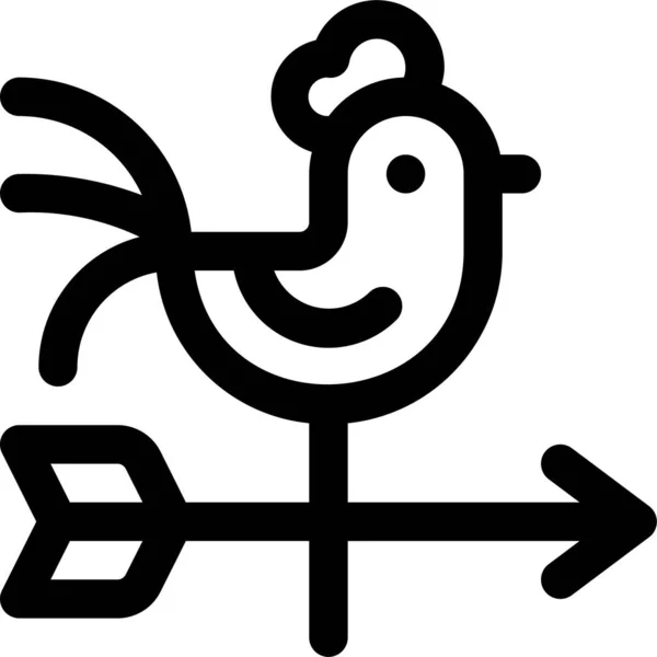 Cock Compass Direction Icon — Stock Vector