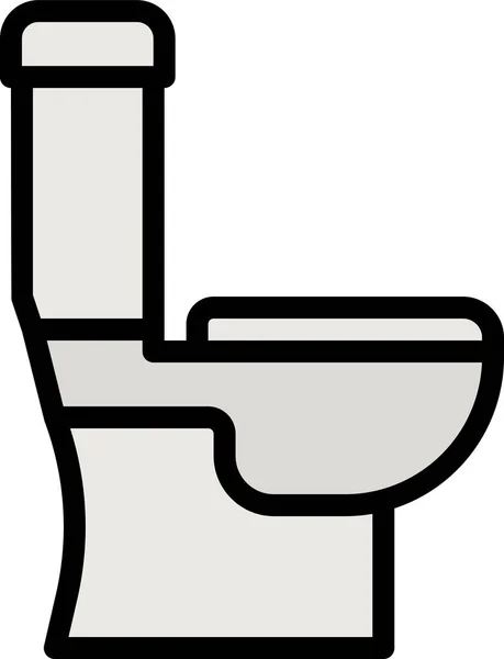 Toilet Bathroom Icon Filled Outline Style — Vettoriale Stock