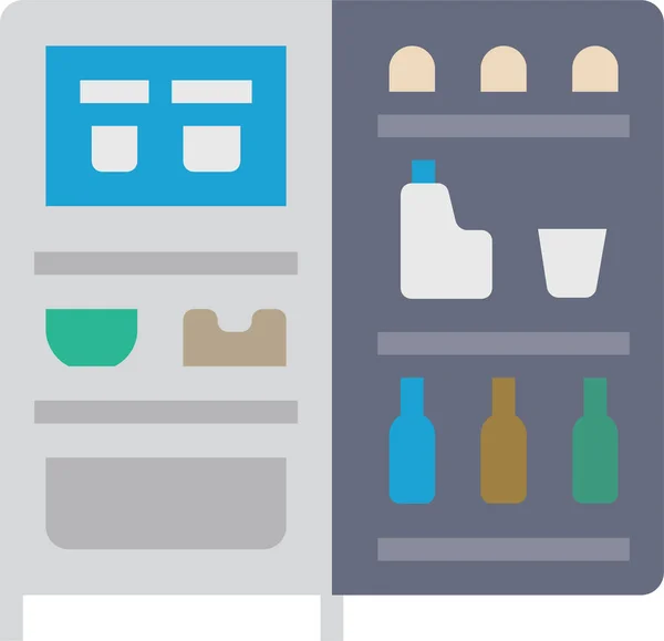 Aparato Cocina Congelador Icono Categoría Alimentos Bebidas — Vector de stock