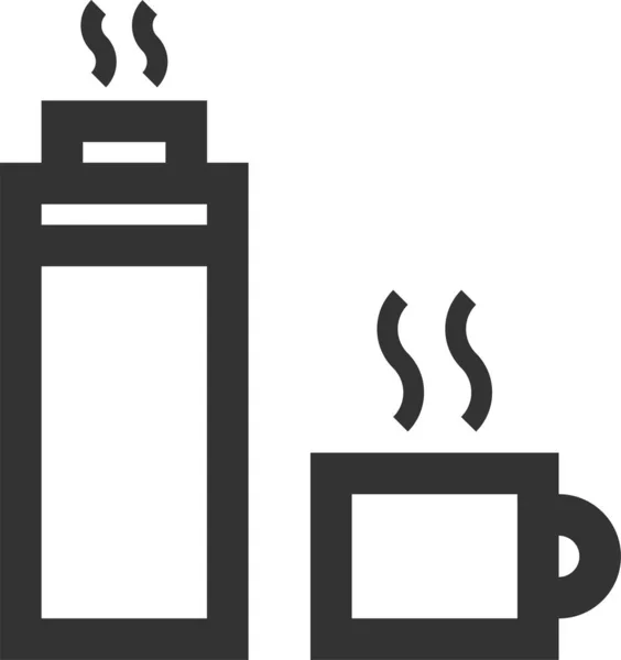 Koffie Kopje Hete Pictogram Omtrek Stijl — Stockvector