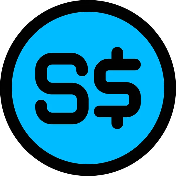 Dolar Pieniądze Singapore Ikona Zarysie Stylu — Wektor stockowy