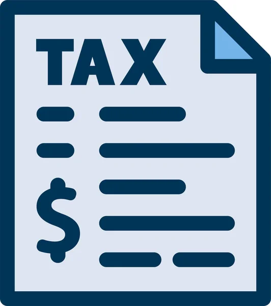 文档报告税图标以填充 轮廓风格 — 图库矢量图片