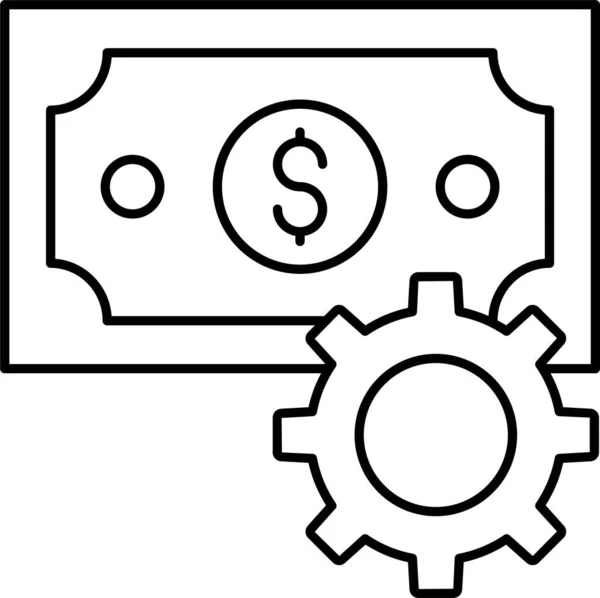 Ikon Uang Tunai Dolar - Stok Vektor