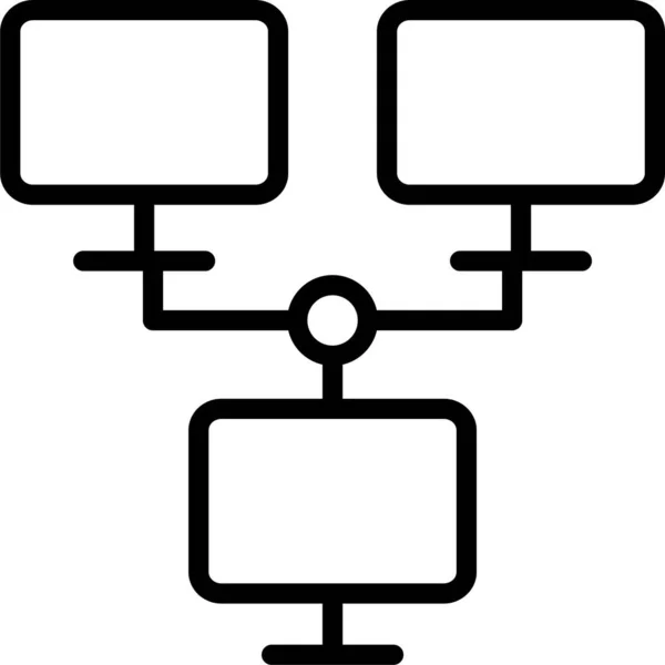 Значок Стільниці Комп Ютера Стилі Контурів — стоковий вектор