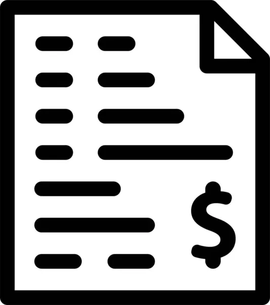 Bill Invoice Receipt Icon Outline Style — Stock Vector