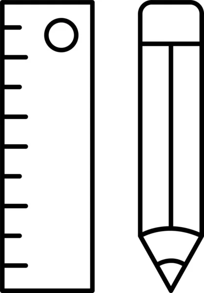 Scale Pencil Ruler Icon — Stock Vector