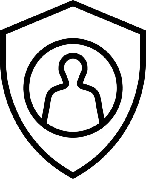 Gdpr Allmän Dataskyddsförordning Personlig Ikon Konturstil — Stock vektor