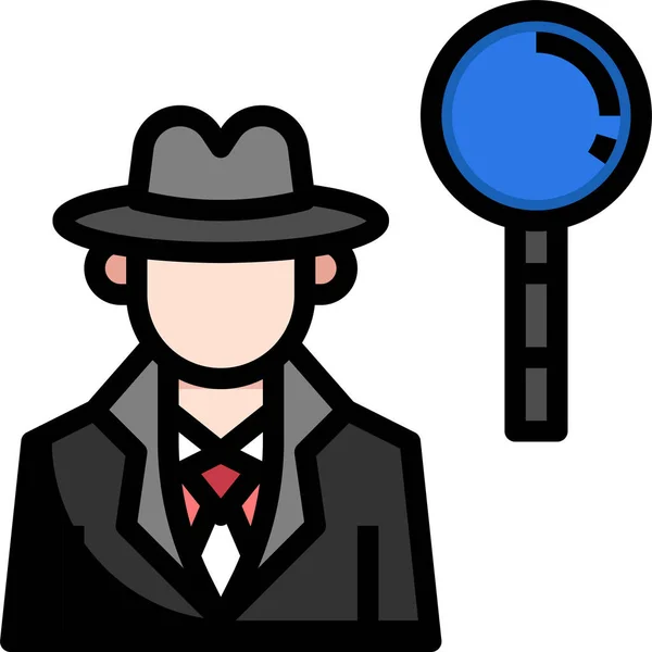 Agente Detective Incógnito Icono — Archivo Imágenes Vectoriales