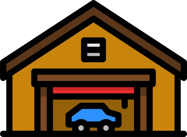 Garage Auto Icona Trasporto — Vettoriale Stock