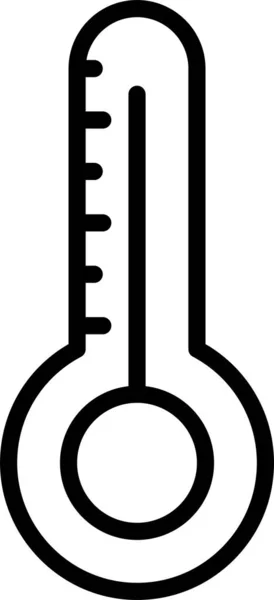 Icona Previsione Termometro Temperatura Stile Contorno — Vettoriale Stock