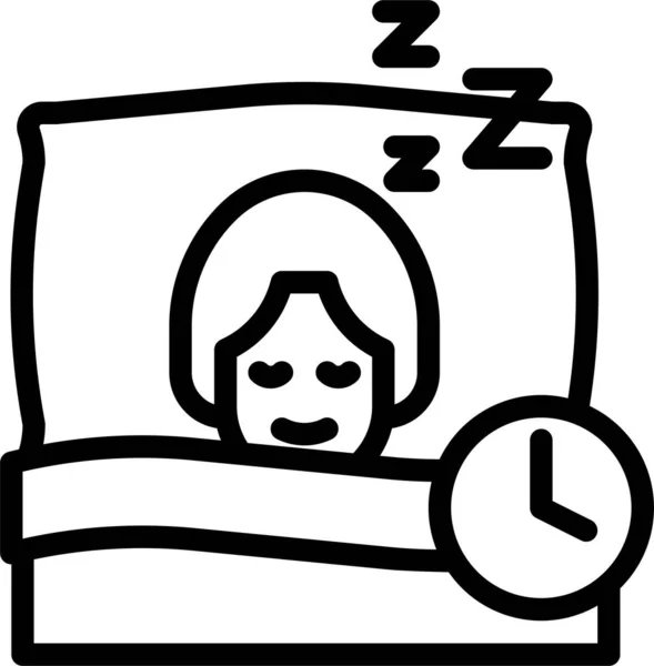 Sleep Time Bed Icon Outline Style — Stockvektor