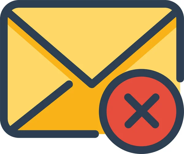 Cancelar Eliminar Icono Correo Electrónico Estilo Esquema Lleno — Vector de stock