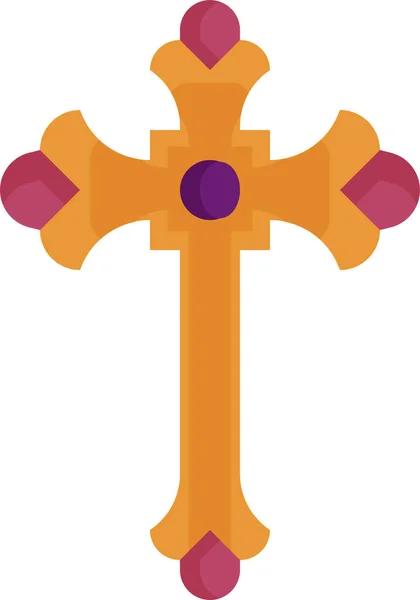 Cruz Icono Iglesia Halloween Categoría Halloween — Vector de stock