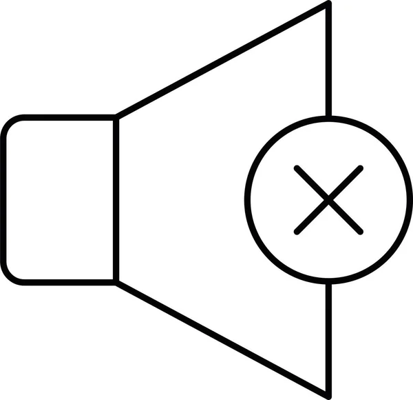 Kruis Mute Geen Pictogram — Stockvector