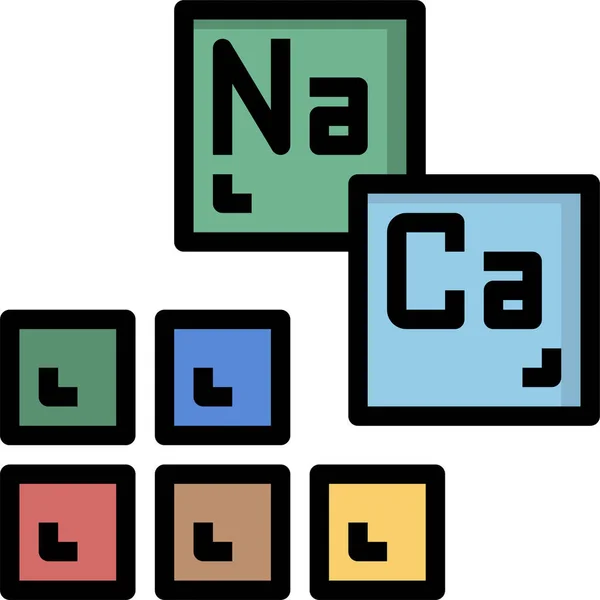 Pictogram Scheikunde Onderwijs Elementen Gevulde Outline Stijl — Stockvector