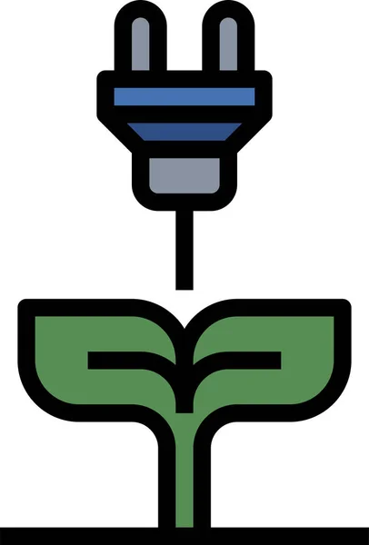 Elektrisches Strom Icon Ausgefüllter Form Aufladen — Stockvektor