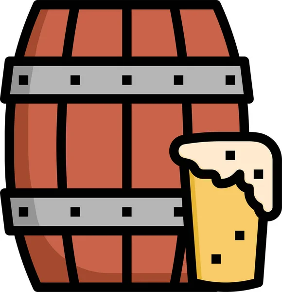 啤酒桶酿酒厂图标 — 图库矢量图片